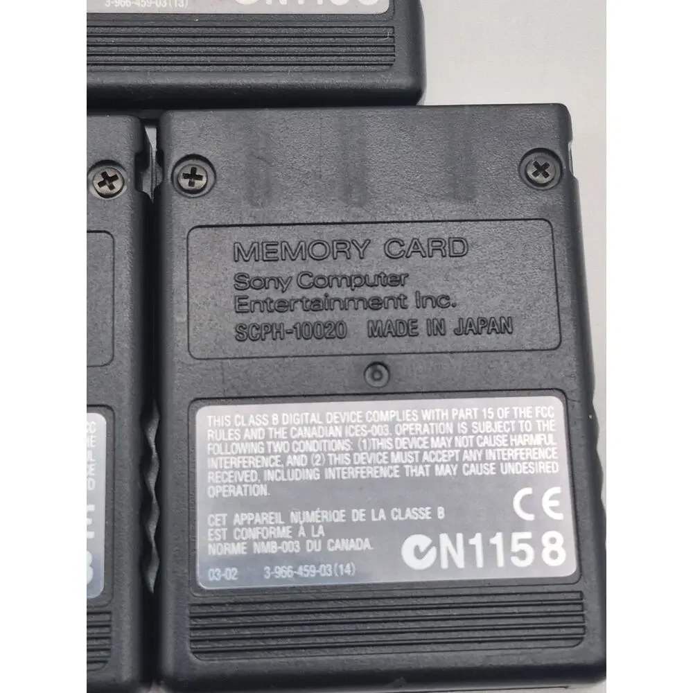 Lot of 5 PlayStation 2 8MB Memory Cards 4 Black 1 Blue SCPH-10020 Tested